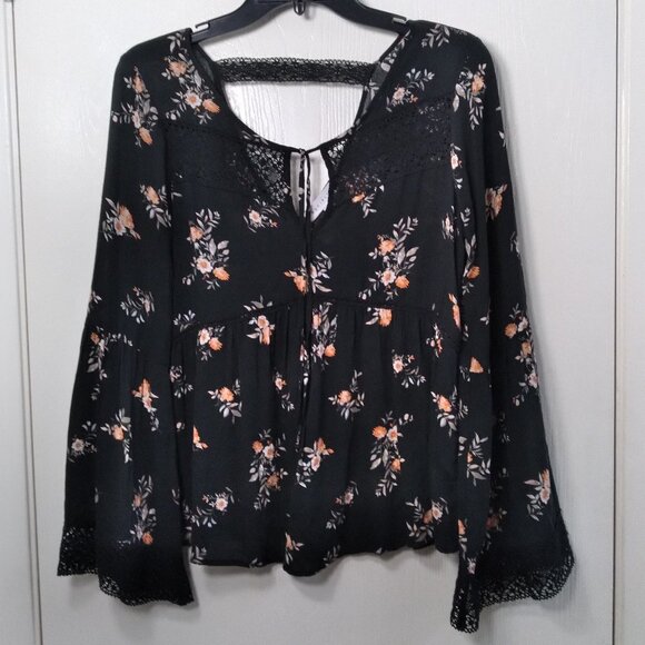 Socialite Boho Floral print Lace Blouse - Picture 1 of 10